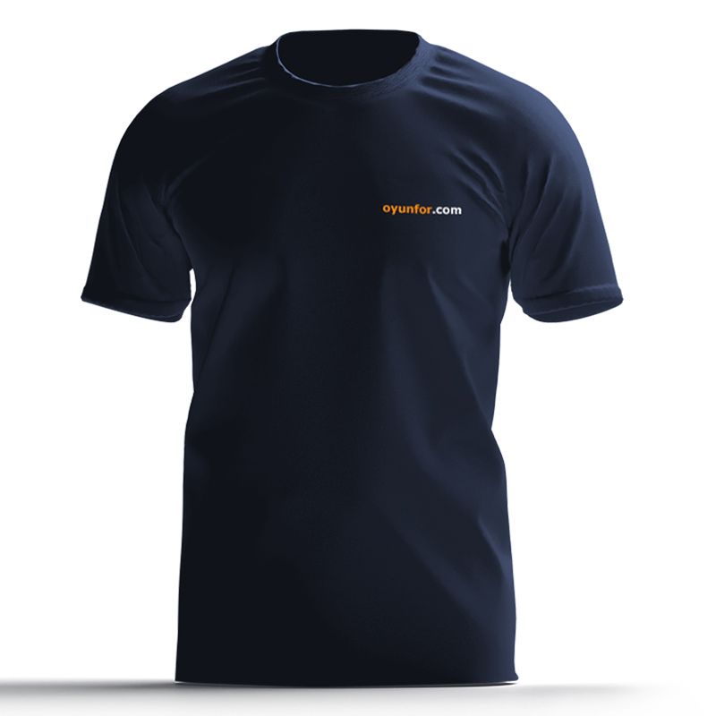 Oyunfor Bisiklet Yaka Tişört - Unisex - Lacivert